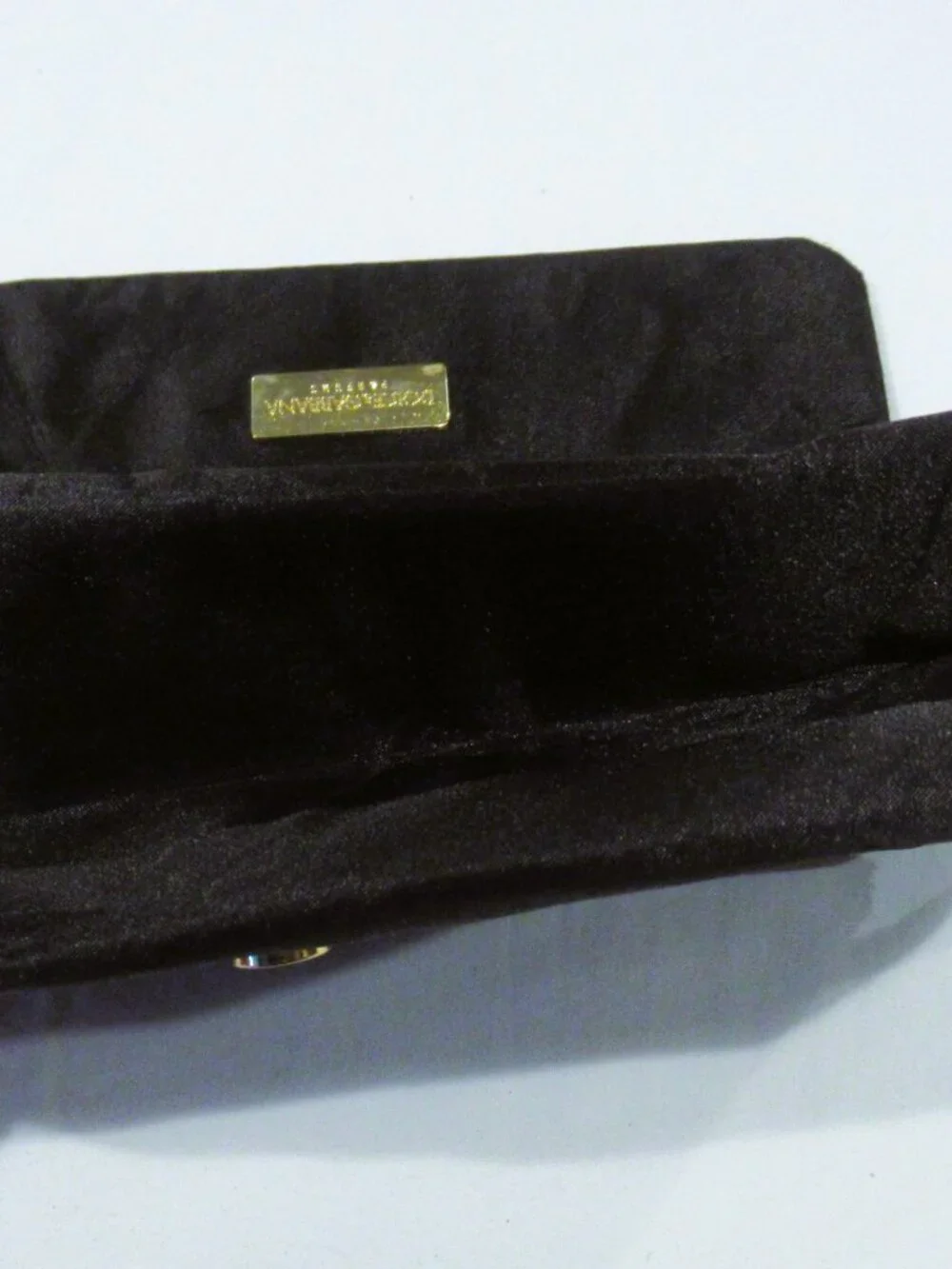 Dolce and Gabbana Parfums black satin wristlet clutch